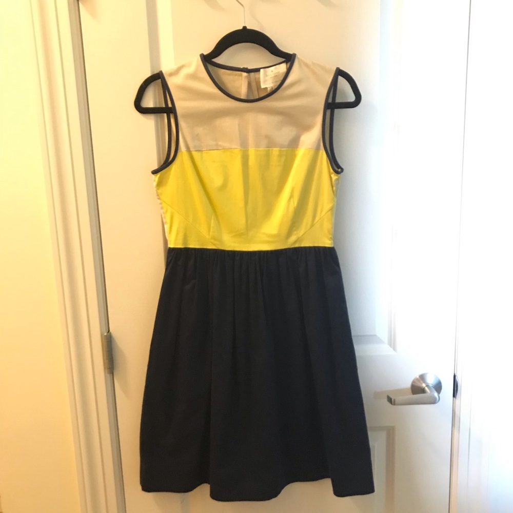 Kate Spade color block fit and flare dress EUC